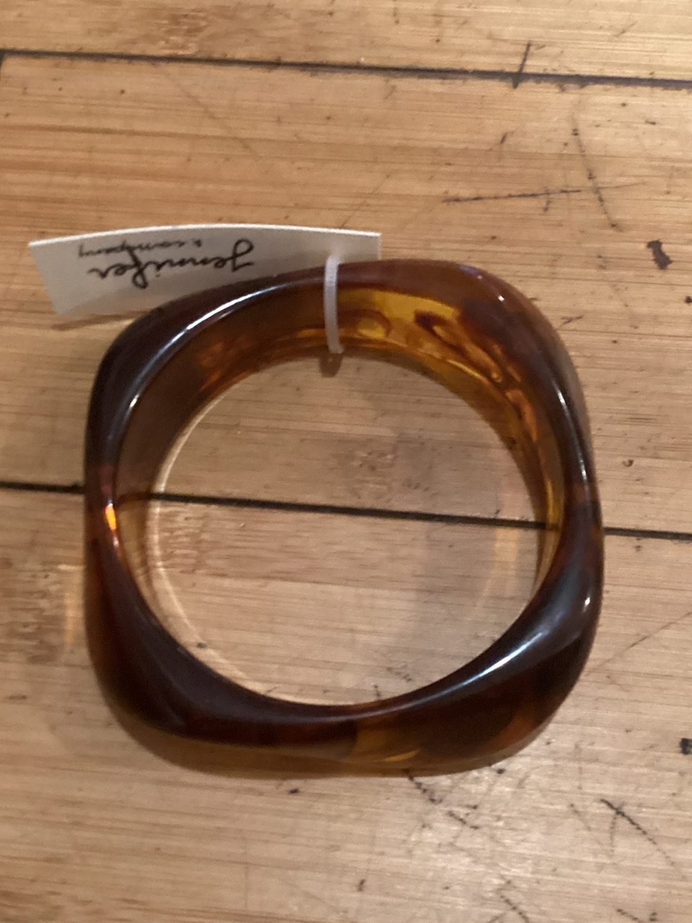 Tortoiseshell Resin Bangle Bracelet - Brown